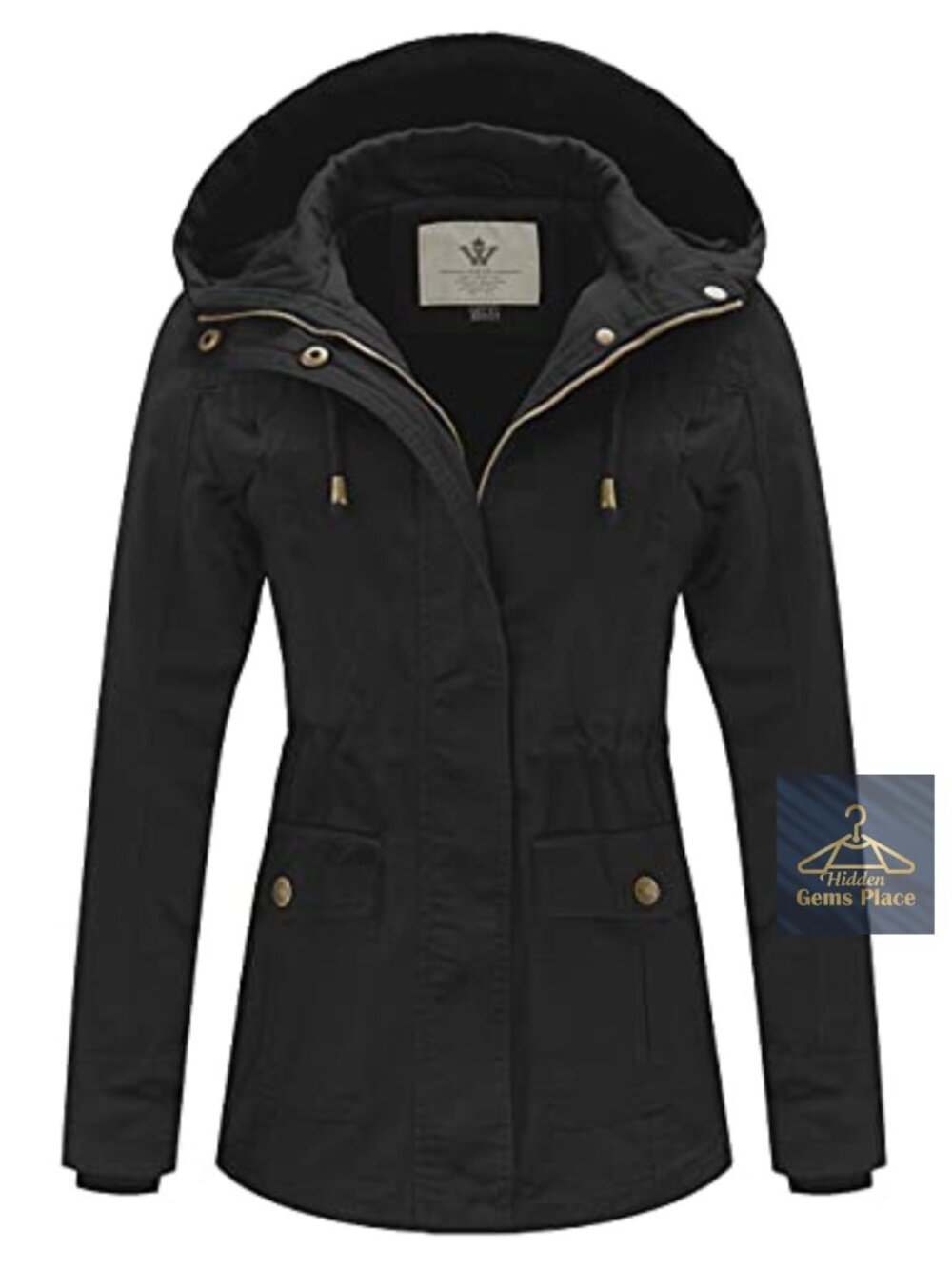 Women's Cotton Military Anorak Jacket Lightweight Slim Fit Casual Trench